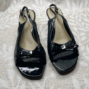 Life Stride Black Slingback open toe Kitten Heel Sandals